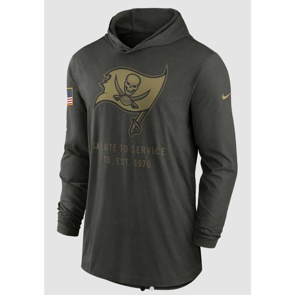 Men’s Nike Tampa Bay Buccaneers Salute to Service Sideline LW Hoodie Tee Medium